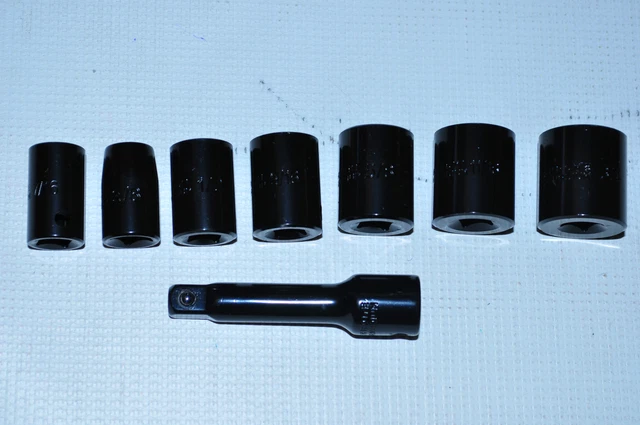 3/8" Dr 8 pcs Impact Socket 3/8" to 3/4" with extension bar Ingersoll rand