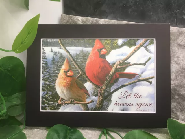 New Handmade 5x7 (Matted 4x6) Inspirational Scripture Songbirds Free Ship 567