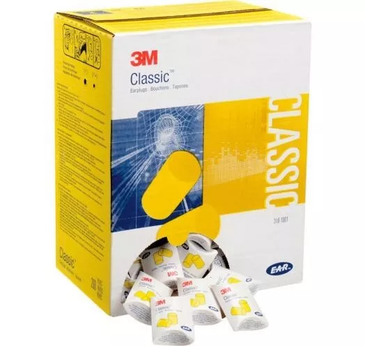 3M 310-1001 E-A-R Classic Uncorded Foam Yellow 29dB Ear Plugs (Pick Total Pairs)