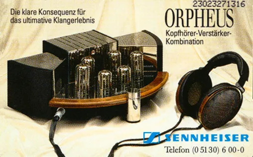 Sennheiser Orpheus Kopfhörer Telefonkarte Rückseite Scorpions Klaus Meine Rar!