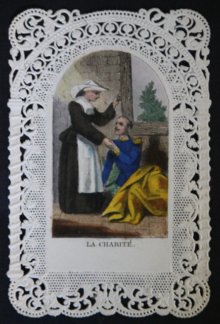 image pieuse canivet dentelle sainte therese d'avila verso publicité