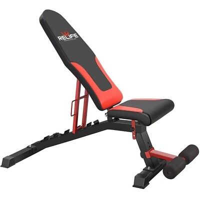 RELIFE REBUILD YOUR LIFE Adjustable Weight Bench, Workout Bench for Full Body