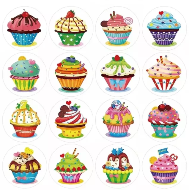 100PCS Cute Cupcake/Muffin Stickers Great For Baking, Gifts Reward Stickers