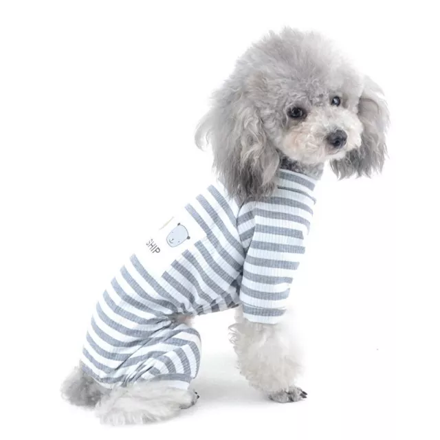 SELMAI pigiama a strisce di cotone per cane di piccola taglia. Tuti XYDQM