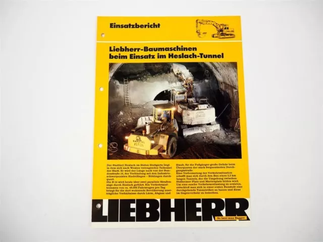 Prospekt Liebherr R942 L541 Einsatzbericht Heslach-Tunnel Stuttgart 1988