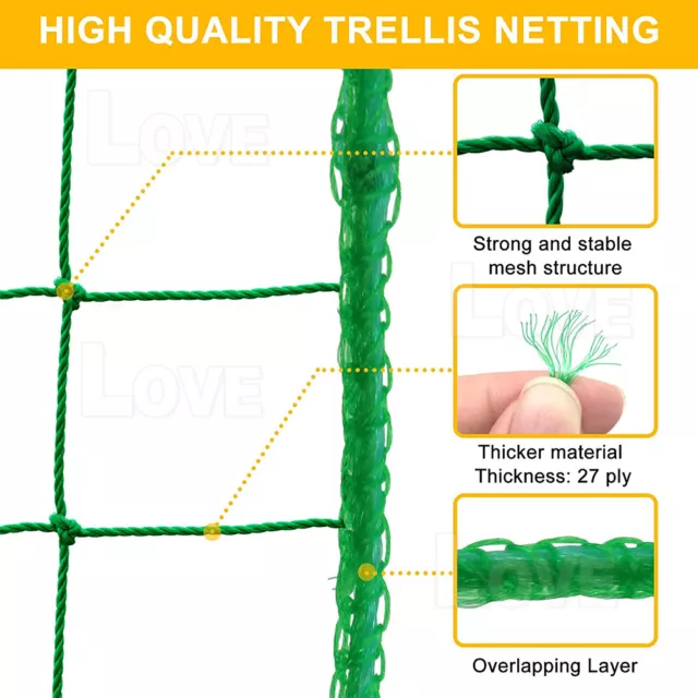 2PC Garden Plant Climbing Net Vegetable Flower Vine Trellis Support Fence Mesh 3