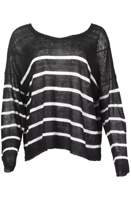 Eileen Fisher Gestreifte Leinenmischung Top Xlarge