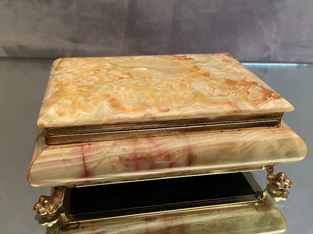 Coffret en agate onyx sur pieds griffes 5