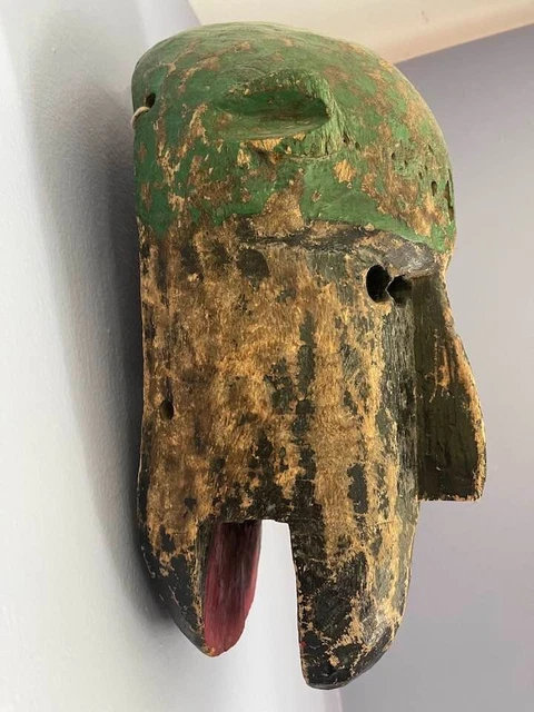 Bambara Puppet Marionette Mask Mali Polychrome Paint Monkey Used