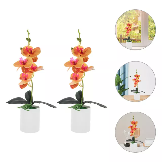 2 piezas mini plantas sintéticas adornos de escritorio de jardín 5 piezas decoración artificial del dormitorio