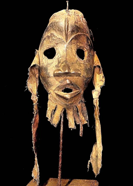 African Tribal Face Hand Carved / Hand Carved Wall Hanging Deangle Dan Mask-5851
