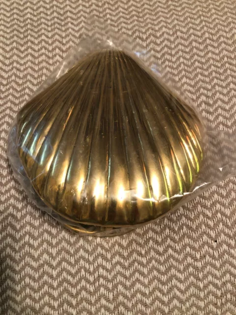 Solid Brass Scallop Shell Door Knocker Beach Decor Seashell Doorknocker-NEW!!!