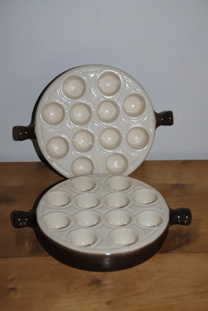 Poelons 6 caquelons Escargots plat gres ceramique service