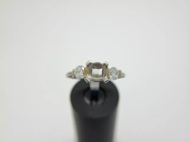 Estate Tacori Platinum Round Brilliant Diamond Mounting Ring