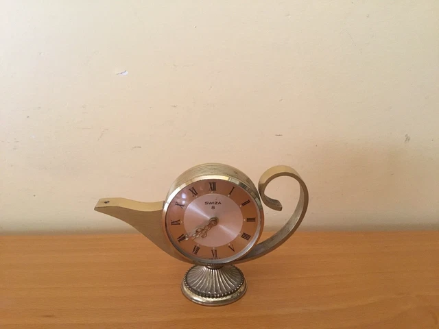 Orologio da tavolo Swiza-pendoletta in Ottone Massiccio Con Movimento 8 Giorni