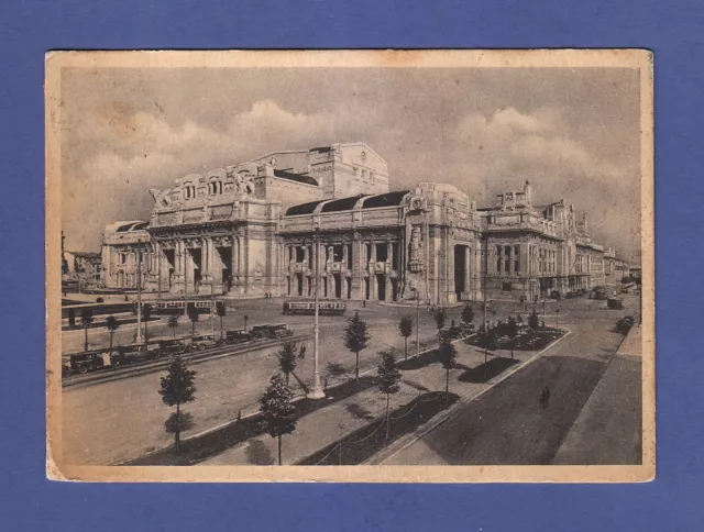 Cartolina Milano Stazione Centrale  viaggiata 1938