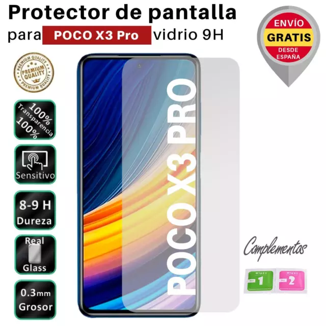 Set Protector de Pantalla para Xiaomi Poco X3 Pro Cristal Templado Vidrio 9H