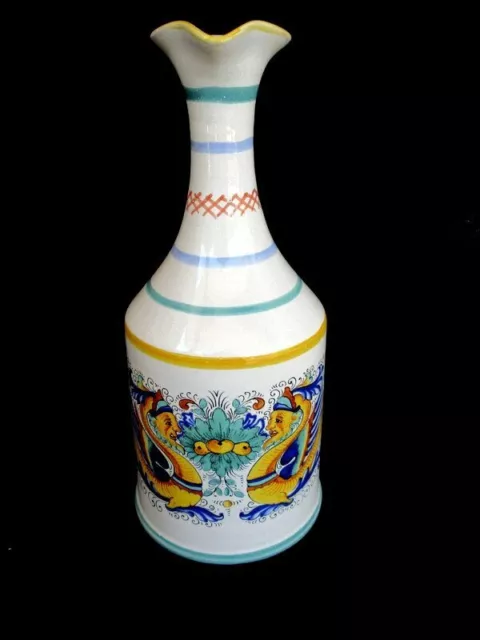 Deruta Raffaellesco Italian Art Pottery Carafe/Decanter Yellow Dragons