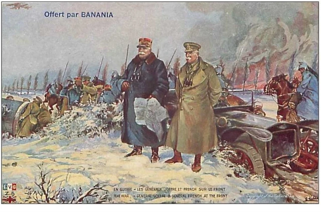 MILITARY.n°4281.EN GUERRE.LES GENERALS JOFFRE ET FRENCH ON THE FRONT.OFFERT P