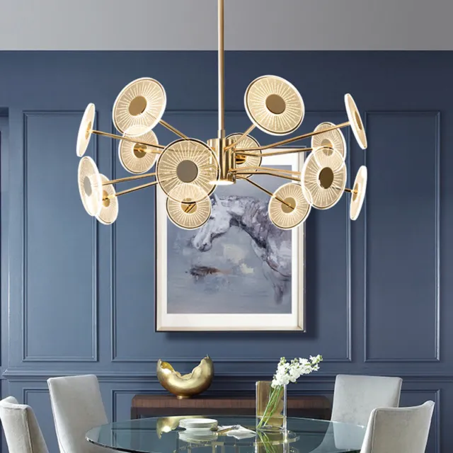 Large Chandelier Lighting LED Ceiling Lights Kitchen Pendant Light Gold Lamp