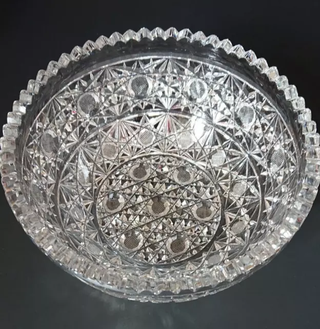 American Brilliant Period (ABP) Cut Glass 8-inch Bowl