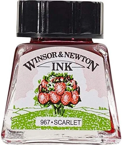 Tinta de dibujo Windsor & Newton botella escarlata de 14 ml