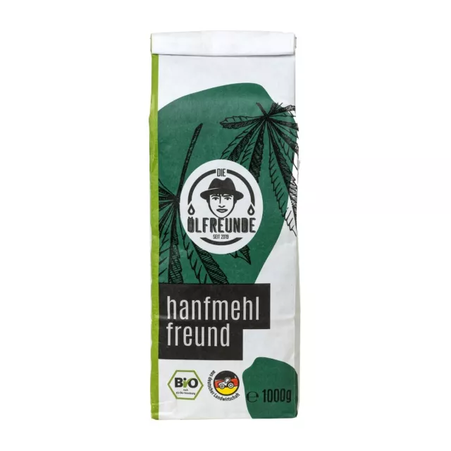 (7,69 EUR/kg) Bio Hanfmehl | 1kg | teilentölt | Hanfmehlfreund (Die Ölfreunde)