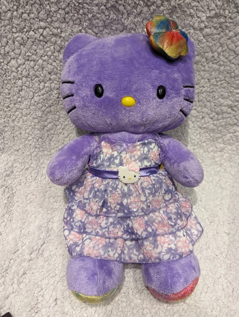 BUILD A BEAR Hello Kitty Purple Tie Dye Plush Toy Sanrio & Original Bow ...