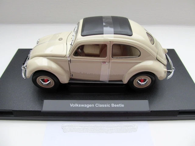 VW Coccinelle Brezelkäfer 1950 - Welly 1/18 - Noire - Portes Et Capots Ouvrants