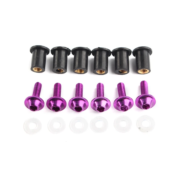 Windshield  Windscreen Bolts Screw Fixing Kit Fit Honda CBR250R CBR300R Purple