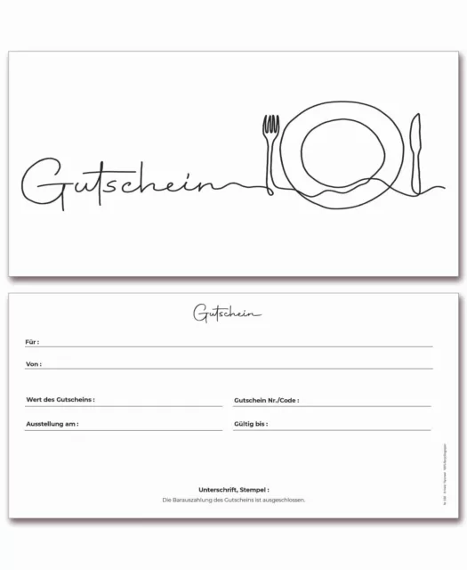 Frank Paperman | Gutschein für Kunden | Gastronomie | 5/60/120 Stück | DIN lang