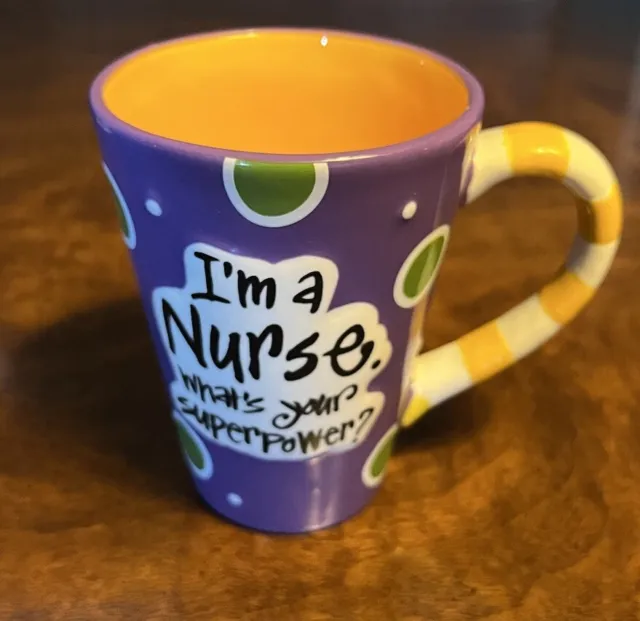 I'm a Nurse What's Your Superpower Coffee Cup Mug Joanne Sharpe Burton Purple