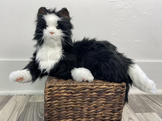 Hasbro Joy For All Black White Tuxedo Interactive Lifelike Companion Cat Pet