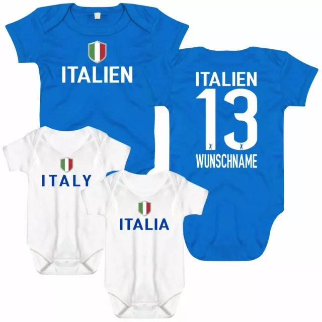 Baby Body ITALIEN Druck Nummer Name Trikot Jersey WM EM FanShirts4u