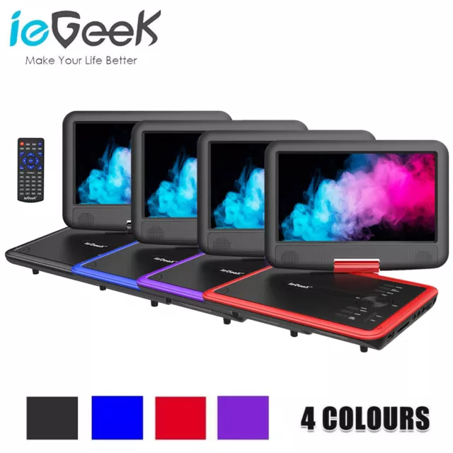 ieGeek 11.5” Portable DVD Player with 9” HD Swivel Screen Rechargeable Battery