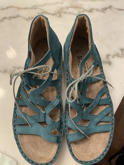 Naot Yarrow Wedge Sandals Womens Sz 7 EU 38 Gladiator Lace Sandal NEW NWOB Teal
