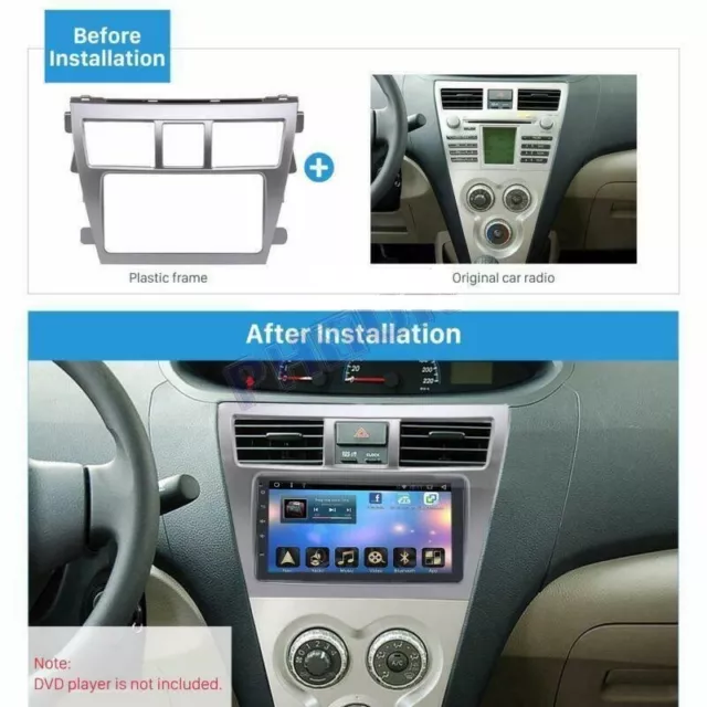 For Toyota Vios Belta Yaris Sedan 2Din Car Radio Frame Dash Stereo Trim Panel