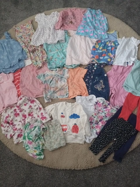 M&S John Lewis Mothercare Baby Girls Summer Bundle 9-12 Months 26 Items (Ga5)