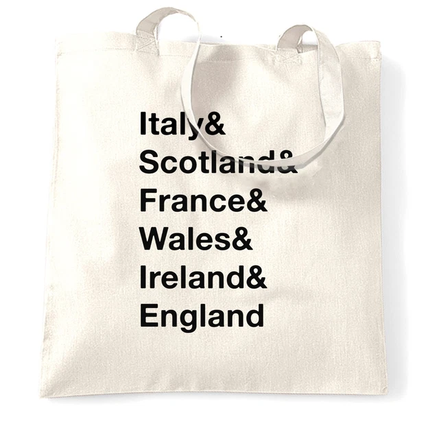 The Six Nations Tote Bag Italy, Scotland, France Wales, Ireland, England