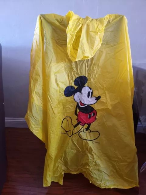 Vintage Official Disney Mickey Mouse Hooded Rain Poncho  Adult Size Poncho