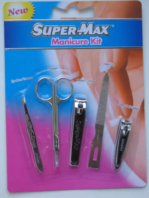 Set De 5 Pièces Manucure/pédicure Supermax - Neuf Idéal Soin Des Ongles