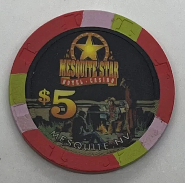 Mesquite Star Casino - $5 CHIP - Mesquite NV Nevada Campfire - Paulson H&C 1998 2