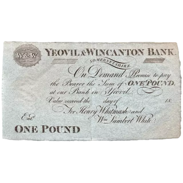 Yeovil & Wincanton Bank 18__ £1 banknote Outing 2444b