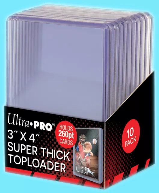 10 Ultra Pro 3x4 260PT SUPER THICK TOPLOADERS NEW Sports Card Rigid Holder Case