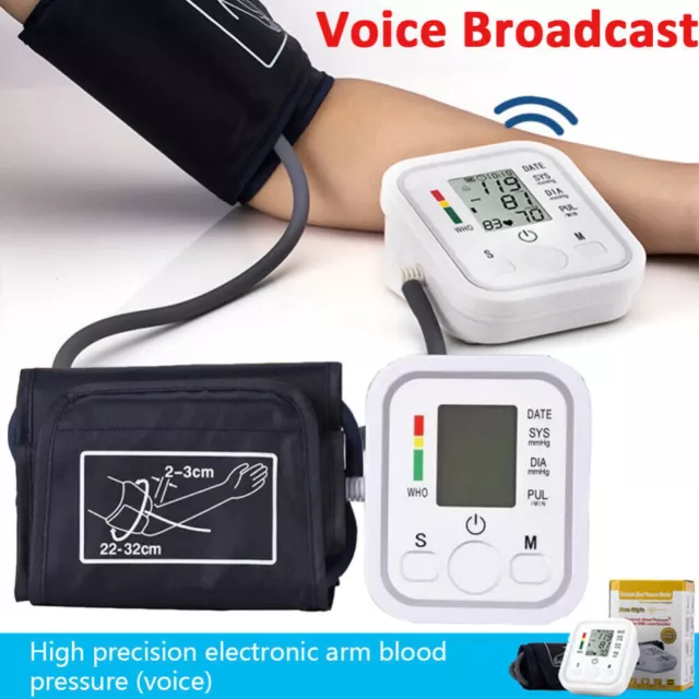 Automatic Upper Arm Blood Pressure Monitor Portable Digital Display Large Cuff