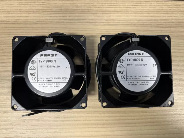 2X NEW PAPST  TYP 8800 N 115V 12W 50/60HZ Cooling Fan Made In Germany TYP8800N