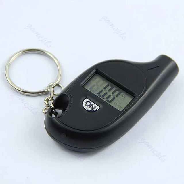 Mini Applied Keychain LCD Digital Tire Tyre Air Pressure Gauge Fr Car Motorcycle