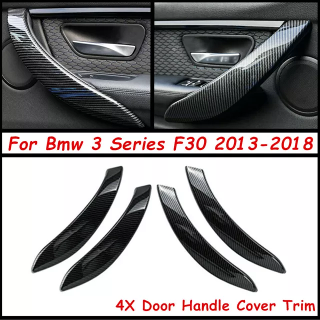 For Bmw 3 Series F30 2013-2018 4pcs Carbon Look Interior Door Handle Cover Trim