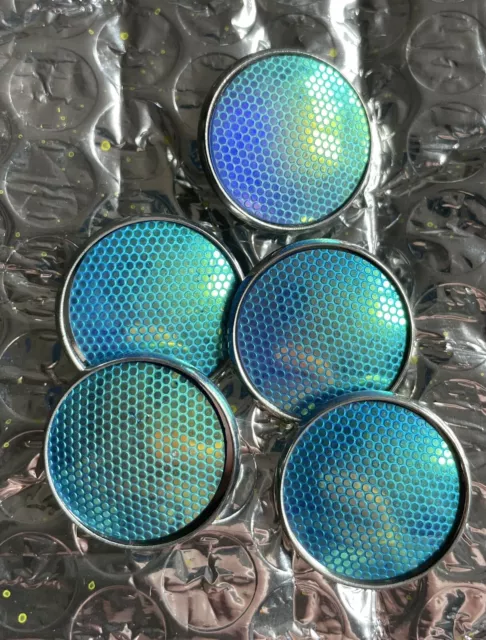 Set 5 20mm Acrylic Cabochon Metal Shank Back Buttons Blue/green Mermaid Scales