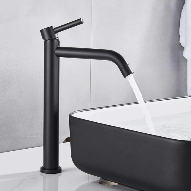 Extensión de grifo mezclador de alta calidad sin plomo negro mate cuenco alto